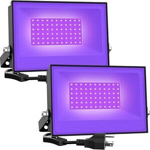 NEW 2 Pack 30W LED Black Lights, Blacklight Flood Light with Plug, IP66 Water